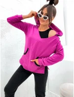 Trojdielna bavlnená športová súprava Fuchsia (783)