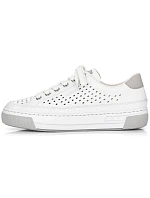 Rieker W RKR642 biele kožené ažurové topánky