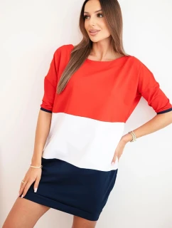 Dámské šaty Plus Size s výstřihem do V a šňůrkami červená