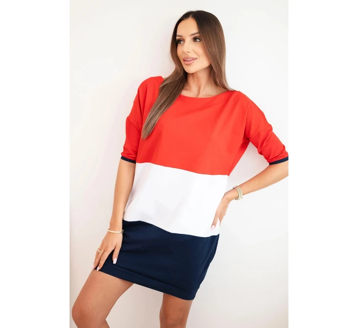 Dámské šaty Plus Size s výstřihem do V a šňůrkami červená