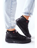 Trampki Damskie Cross Jeans Wysokie Czarne II2R4021 Trampki Damskie Cross Jeans Wysokie Czarne II2R4021