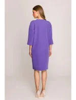 Šaty uvolněného střihu s výstřihem s  fialové model 20966103 - STYLOVE