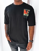 Pánske bavlnené tričko s potlačou čierne FashionStreet RX5304