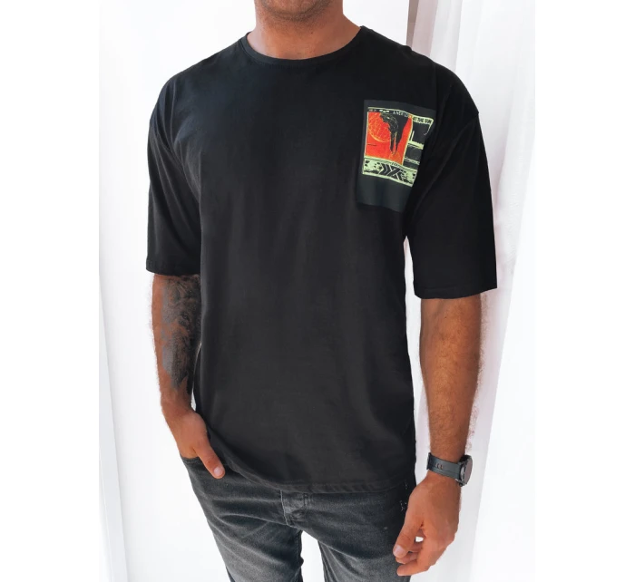 Pánske tričko s potlačou čierne FashionStreet RX5304