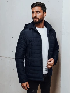 Pánská přechodná prošívaná bunda s kapucí tmavě modrá Dstreet model 21983062 - FashionStreet