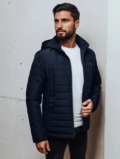 Pánská přechodná prošívaná bunda s kapucí tmavě modrá Dstreet TX5008