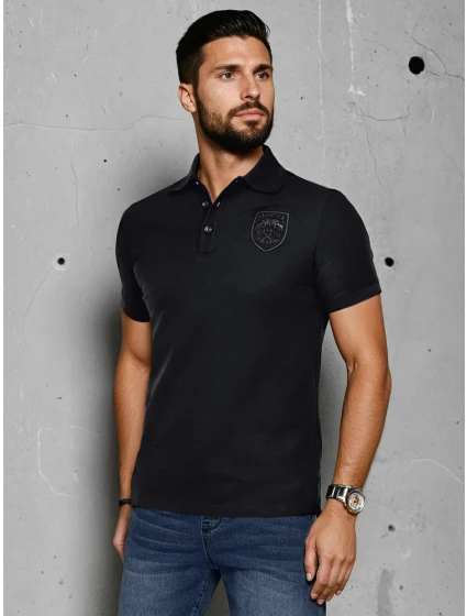 Pánská polokošile s nášivkou černá Dstreet model 21987834 - FashionStreet