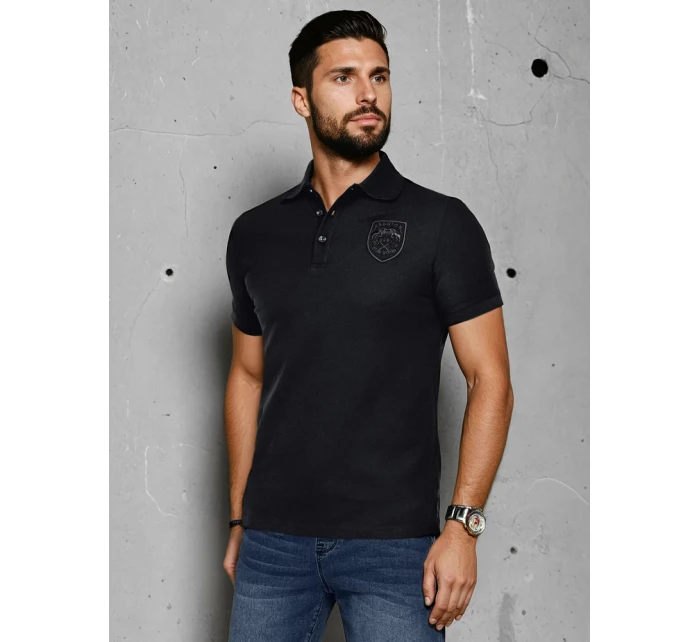 Pánská polokošile s nášivkou černá Dstreet model 21987834 - FashionStreet