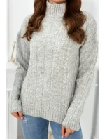 Sveter s rolákom sivý
