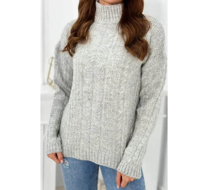 Sveter s rolákom sivý