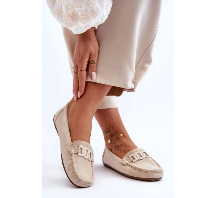 Dámské módní semišové mokasíny Bežové model 21625619 - Boto Dámské módní semišové mokasíny Bežové model 21625619 - Boto