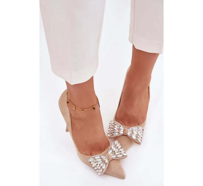 Lodičky s a krystaly Béžové model 21788279 - Boto Lodičky s a krystaly Béžové model 21788279 - Boto