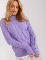 Sweter AT SW model 18955221 jasny fioletowy - FPrice Sweter AT SW model 18955221 jasny fioletowy - FPrice