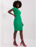 Zelená pruhovaná základná sukňa na telo