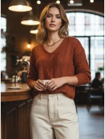 Dámský červený svetr Dstreet model 21967066 - FashionStreet