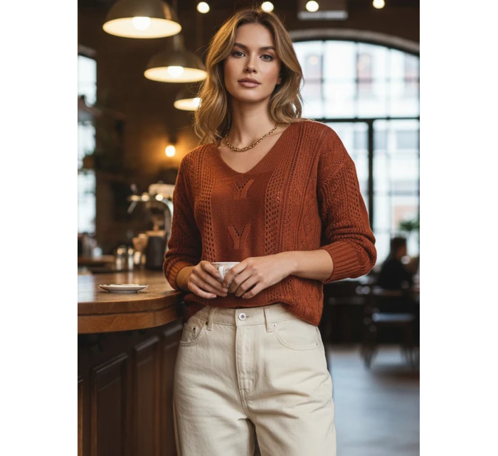 Dámský červený svetr Dstreet model 21967066 - FashionStreet