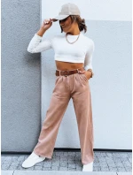 Dámské kalhoty s širokými nohavicemi camel Dstreet model 21971225 - FashionStreet