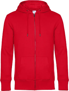 B&C KING Zipped Hood_° Pánska mikina s kapucňou 01.U03K červená