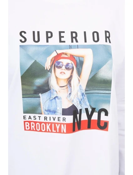 Blúzka s potlačou Superior biela