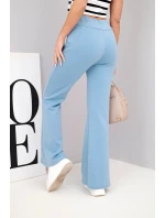 Dámske motýlie nohavice s rozšírenými nohavicami modré