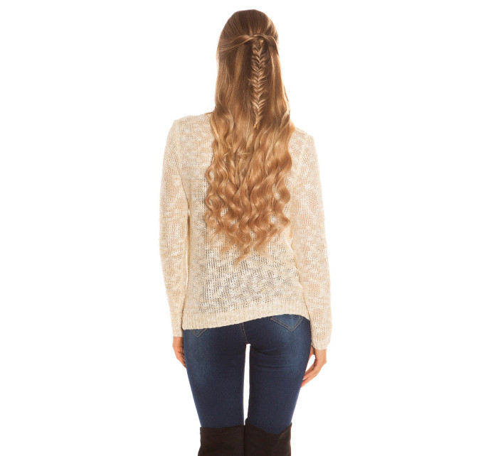Trendy knit sweater with zips