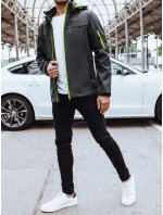 Pánska softshellová bunda s kapucňou tmavosivá FashionStreet TX4472