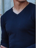 Pánský hladký tmavě modrý svetr s výstřihem Dstreet model 21979992 - FashionStreet Pánský hladký tmavě modrý svetr s výstřihem Dstreet model 21979992 - FashionStreet