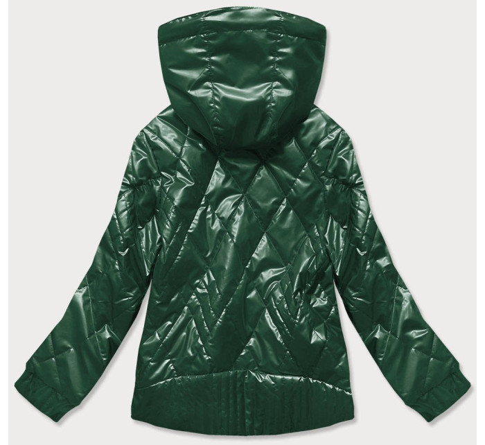 Lesklá zelená dámska bunda (2021-02)
