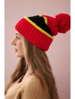 Dámska čiapka Kinga K297 červená+kiwi+čierna
