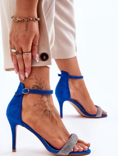 Semišové Sandály Na Vysokém Podpatku S model 21622495 Modre Moments - Boto