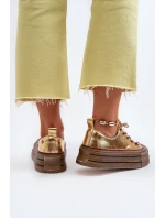 Damskie Trampki Na Platformie GOE NN2N4055 Złote Damskie Trampki Na Platformie GOE NN2N4055 Złote