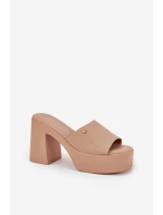 Dámské Sandały Z Eko Kůže Na Podpatku A Platformě Khaki model 21688928 - Boto