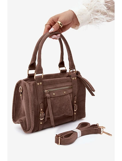Kabelka z imitace semiše Taupe model 22220869 - Flora&Co