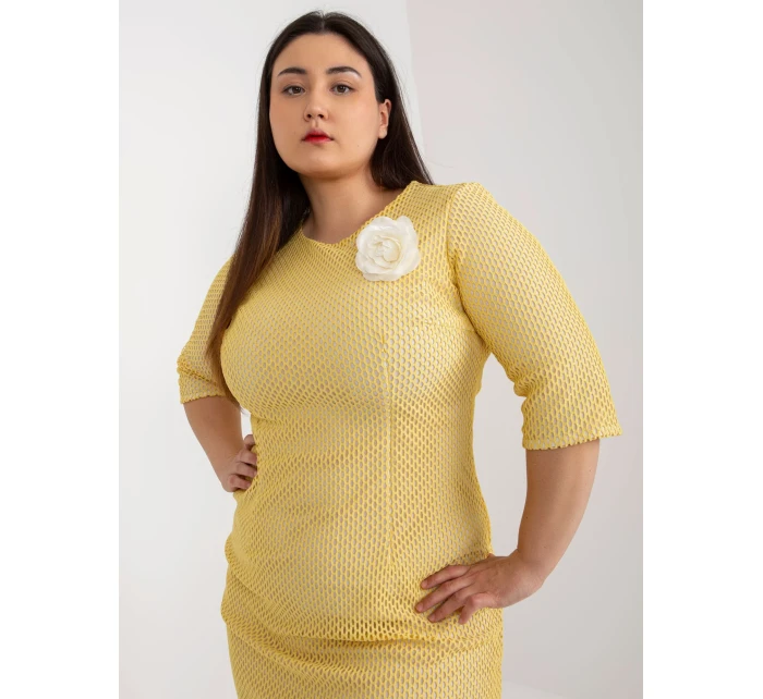 Sukienka LK SK model 18617721 ciemny żółty - FPrice Sukienka LK SK model 18617721 ciemny żółty - FPrice