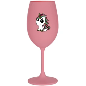 DUHOVÝ JEDNOROŽEC - růžová sklenice na víno 350 ml DUHOVÝ JEDNOROŽEC - růžová sklenice na víno 350 ml