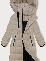 Dámska dlhá zimná bunda Light Beige (5M736-62)