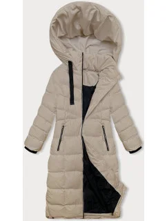 Světle béžová delší dámská zimní bunda model 21246127 - J.STYLE
