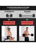 HMS SGR40 PRO SET 2v1 nastaviteľná sada činiek 43,5 kg HMS SGR40 PRO SET 2v1 nastaviteľná sada činiek 43,5 kg