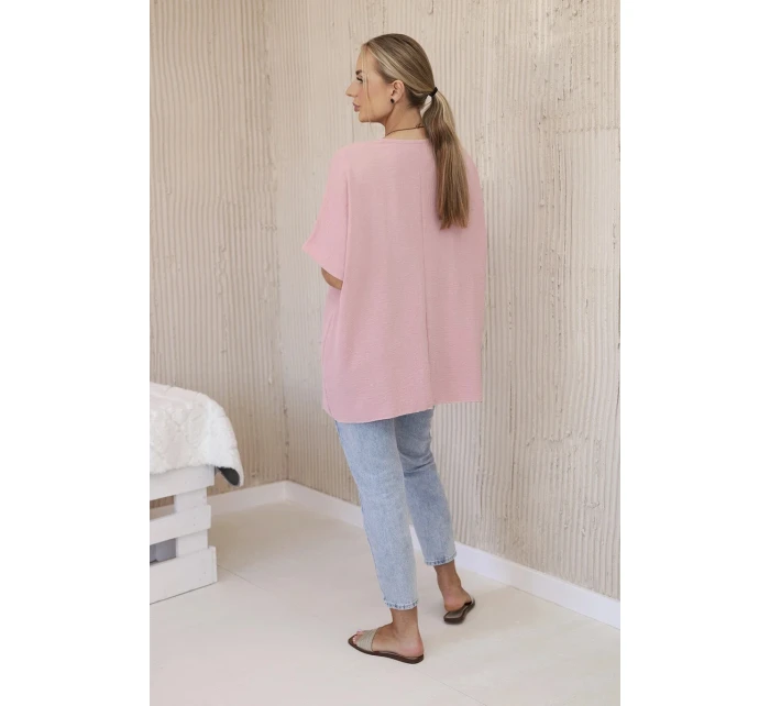 Nadrozmerná blúzka s príveskom tmavoružovej farby Nadrozmerná blúzka s príveskom tmavoružovej farby