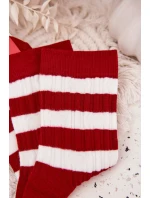 Dámské Vánoční Punčochy V Proužky Červeno-Bílé
