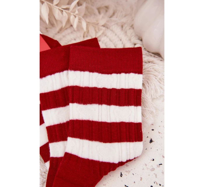 Dámské Vánoční Punčochy V Proužky Červeno-Bílé