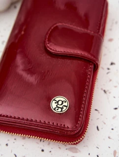 Lakovaná dámska kabelka so zlatými detailmi Evlinne - červená