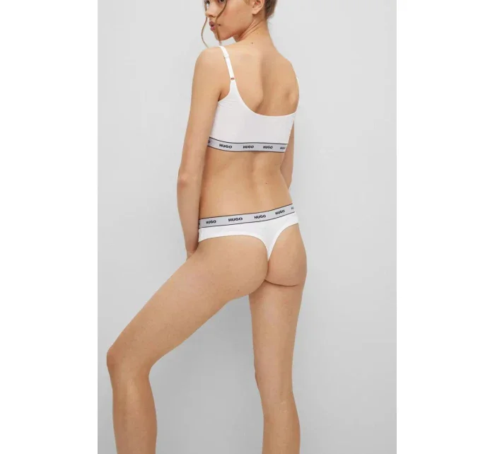 Dámske tangá Triplet Thong Stripe 3 pack 50469681 biele - Hugo Boss