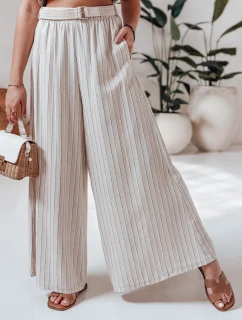 Dámske široké nohavice s opaskom SUMMERLINE béžová FashionStreet UY2697