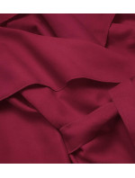 Minimalistický dámsky kabát v tlmenej červenej farbe (747art)