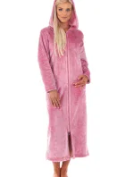 Dámsky župan Siena s kapucňou na zips 3656 Old Pink - Vestis