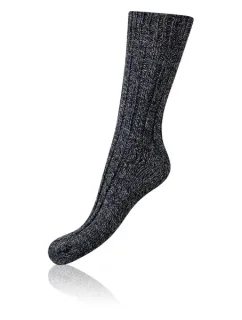 Zimné unisex ponožky NORWEGIAN STYLE SOCKS - BELLINDA - čierna