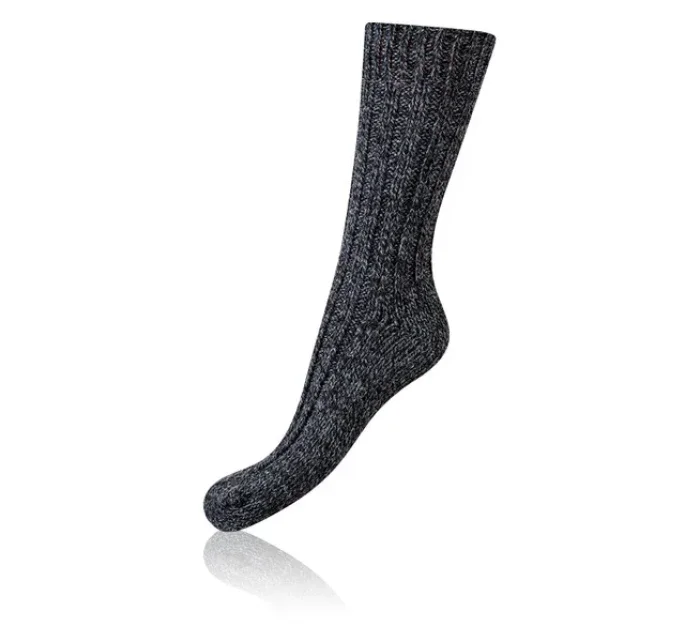 Zimné unisex ponožky NORWEGIAN STYLE SOCKS - BELLINDA - čierna