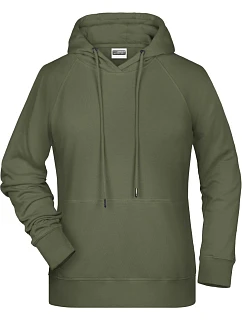 Dámská raglánová mikina s kapucí 02. olive model 22430576 - Daiber