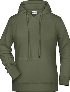 Dámská raglánová mikina s kapucí 02. olive model 22430576 - Daiber